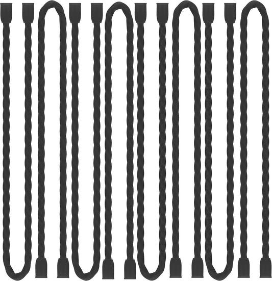 8Pcs 12-inch Silicone Cable Ties Reusable Steel-Core Silicone Twist Cable Tie Straps for Bundling and Organizing Colorful Bendable Holder Strap for Indoor and Out All Purpose, Black