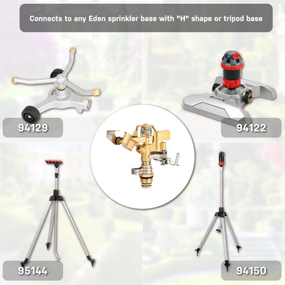 16032 Brass Impact Sprinkler, Heavy Duty Sprinkler Head, Adjustable 0-360 Degrees Pattern, Watering Sprinklers for Yard, Lawn and Grass Irrigation