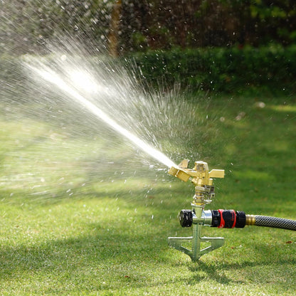16032 Brass Impact Sprinkler, Heavy Duty Sprinkler Head, Adjustable 0-360 Degrees Pattern, Watering Sprinklers for Yard, Lawn and Grass Irrigation