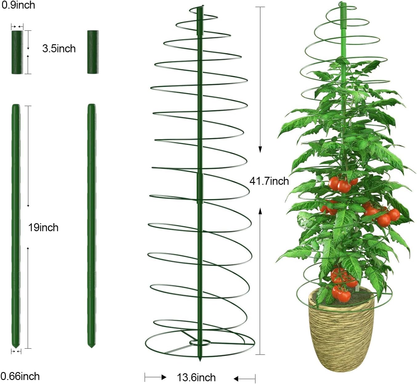 12 Pack Peony Cage Plant Support Stakes 10" W x 16" H Heavy Duty Ring Metal Garden Support Structures Plant Cage with Ties for Indoor Flower Outdoor Tomato Hydrangea Monstera