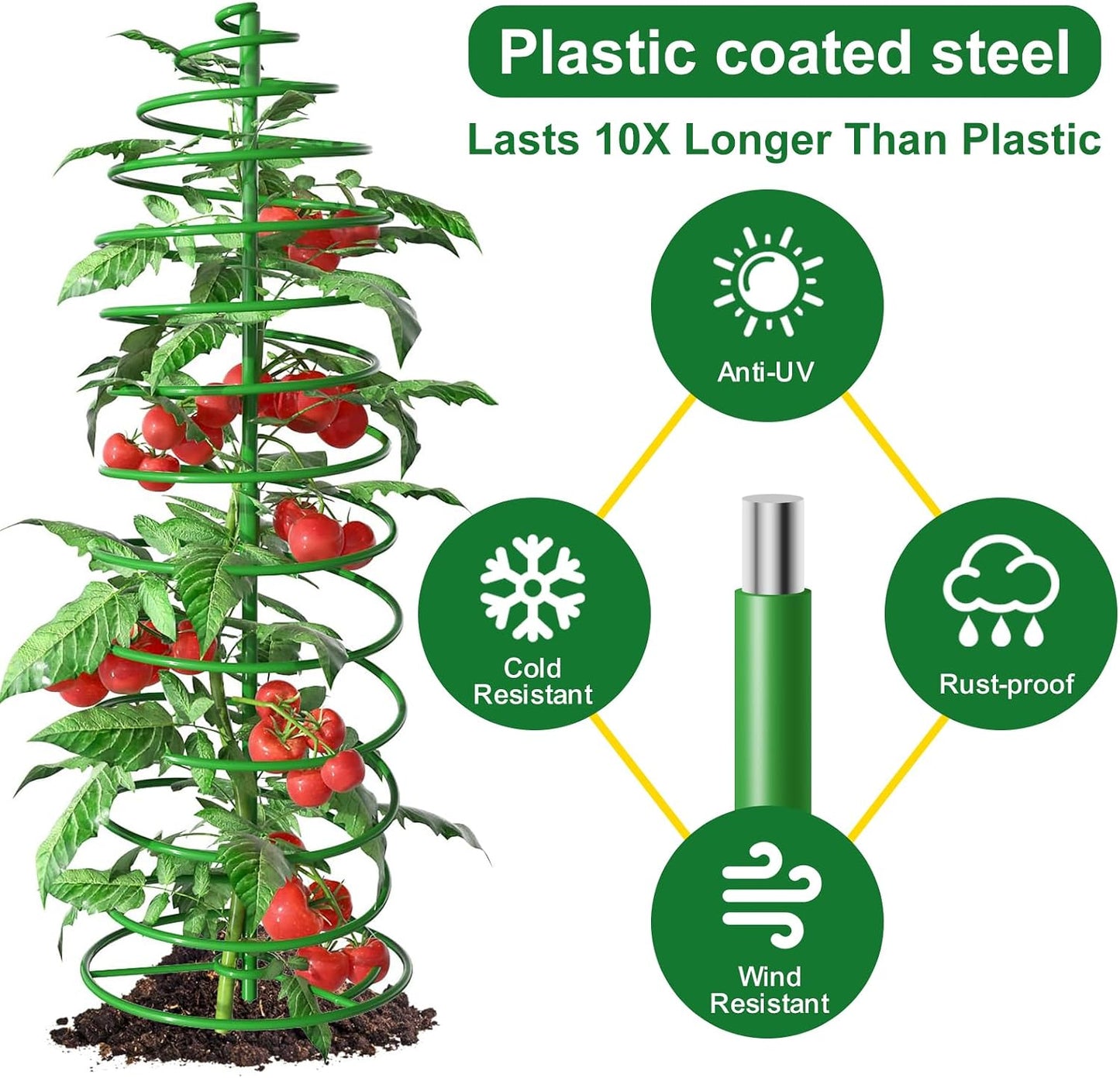 12 Pack Peony Cage Plant Support Stakes 10" W x 16" H Heavy Duty Ring Metal Garden Support Structures Plant Cage with Ties for Indoor Flower Outdoor Tomato Hydrangea Monstera