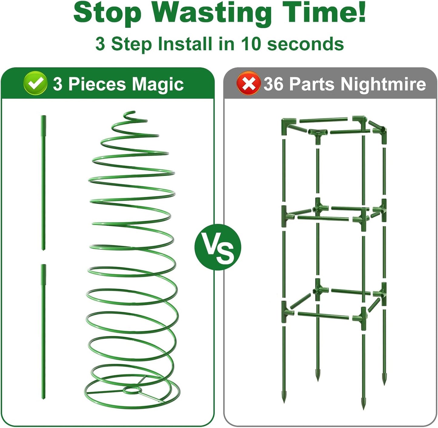 12 Pack Peony Cage Plant Support Stakes 10" W x 16" H Heavy Duty Ring Metal Garden Support Structures Plant Cage with Ties for Indoor Flower Outdoor Tomato Hydrangea Monstera