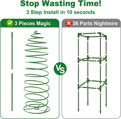 12 Pack Peony Cage Plant Support Stakes 10" W x 16" H Heavy Duty Ring Metal Garden Support Structures Plant Cage with Ties for Indoor Flower Outdoor Tomato Hydrangea Monstera