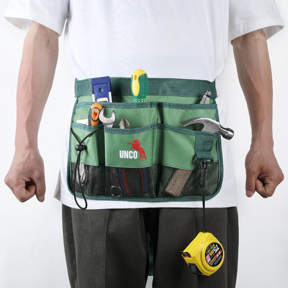 Adjustable Gardening Belt, Green, 7 Pockets, Wear, Cut and Water Resistant, Garden Tool Belt Pouch, Waist Apron with Pockets
