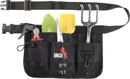 Adjustable Gardening Belt, Green, 7 Pockets, Wear, Cut and Water Resistant, Garden Tool Belt Pouch, Waist Apron with Pockets