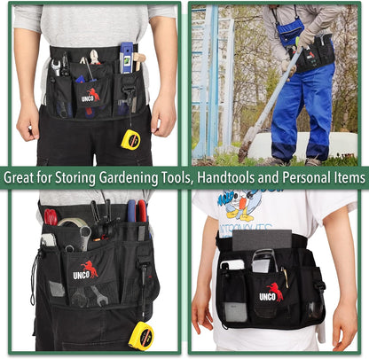 Adjustable Gardening Belt, Green, 7 Pockets, Wear, Cut and Water Resistant, Garden Tool Belt Pouch, Waist Apron with Pockets
