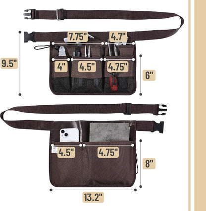 Adjustable Gardening Belt, Green, 7 Pockets, Wear, Cut and Water Resistant, Garden Tool Belt Pouch, Waist Apron with Pockets