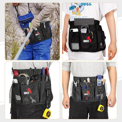 Adjustable Gardening Belt, Green, 7 Pockets, Wear, Cut and Water Resistant, Garden Tool Belt Pouch, Waist Apron with Pockets