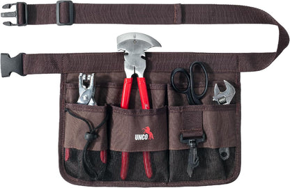Adjustable Gardening Belt, Green, 7 Pockets, Wear, Cut and Water Resistant, Garden Tool Belt Pouch, Waist Apron with Pockets