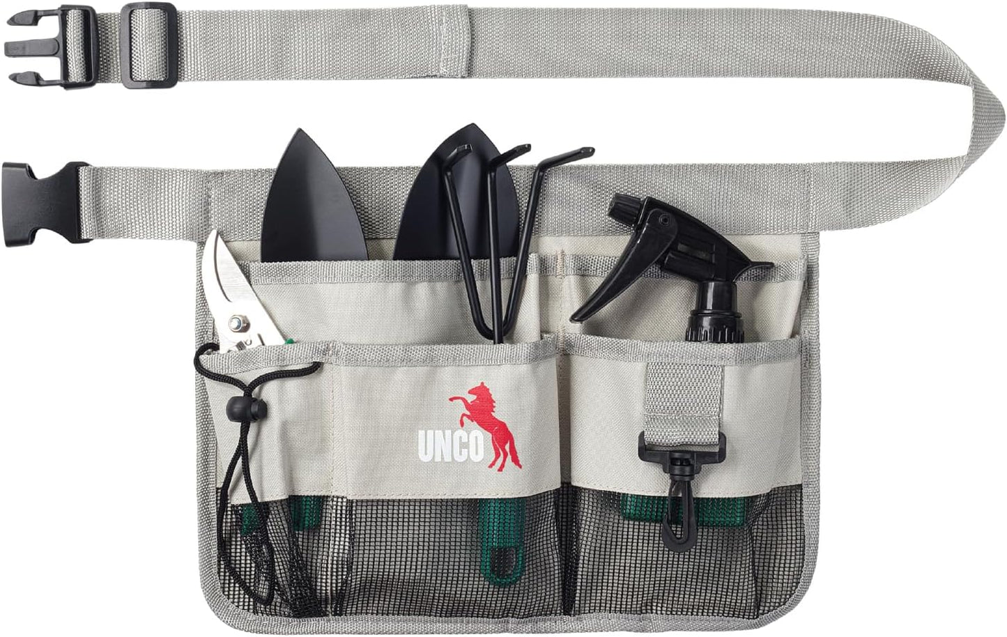 Adjustable Gardening Belt, Green, 7 Pockets, Wear, Cut and Water Resistant, Garden Tool Belt Pouch, Waist Apron with Pockets
