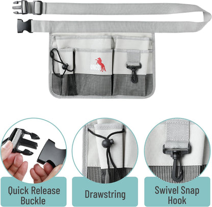 Adjustable Gardening Belt, Green, 7 Pockets, Wear, Cut and Water Resistant, Garden Tool Belt Pouch, Waist Apron with Pockets
