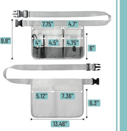 Adjustable Gardening Belt, Green, 7 Pockets, Wear, Cut and Water Resistant, Garden Tool Belt Pouch, Waist Apron with Pockets