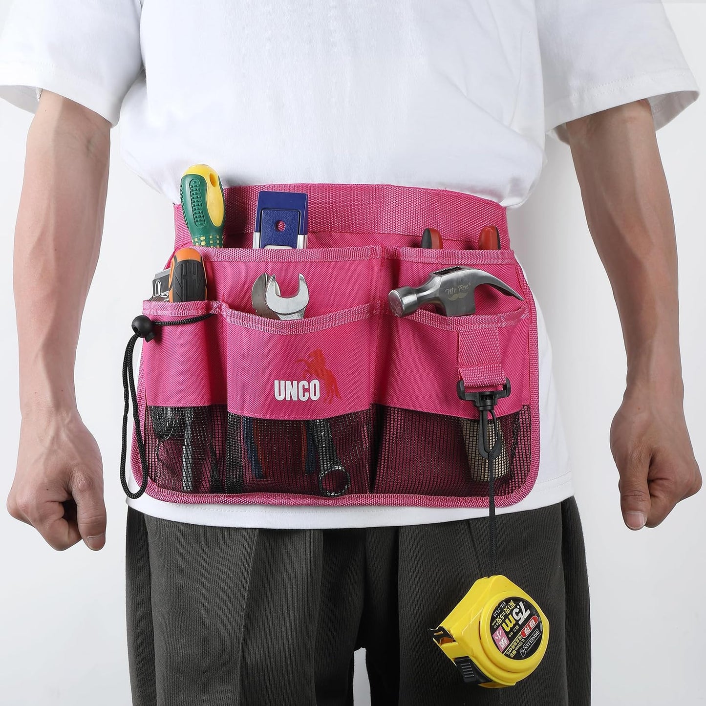 Adjustable Gardening Belt, Green, 7 Pockets, Wear, Cut and Water Resistant, Garden Tool Belt Pouch, Waist Apron with Pockets
