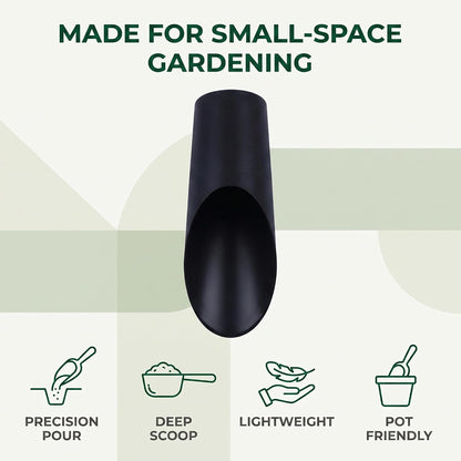 Bonsai Soil Scoops, Plastic Garden Soil Scoops, Black, Classic, Ergonomic Grip