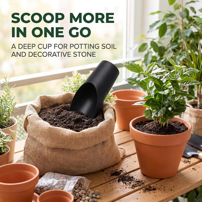 Bonsai Soil Scoops, Plastic Garden Soil Scoops, Black, Classic, Ergonomic Grip