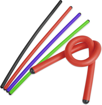 Andalus Twist Rubber Ties, 17-Inch Reusable Twist Ties in Yellow Color - Holds Up to 110 Pounds (4 Pack)