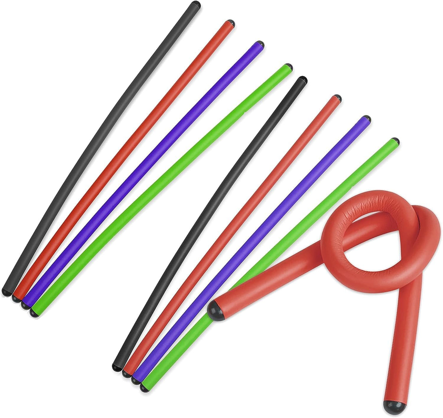 Andalus Twist Rubber Ties, 17-Inch Reusable Twist Ties in Yellow Color - Holds Up to 110 Pounds (4 Pack)