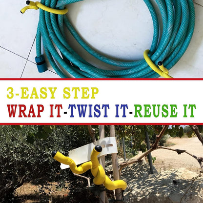 Andalus Twist Rubber Ties, 17-Inch Reusable Twist Ties in Yellow Color - Holds Up to 110 Pounds (4 Pack)