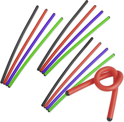 Andalus Twist Rubber Ties, 17-Inch Reusable Twist Ties in Yellow Color - Holds Up to 110 Pounds (4 Pack)