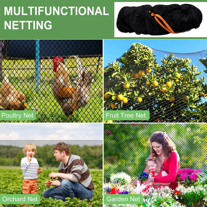 Bird Netting 50' x 50', 2.4" Square Mesh Garden Netting, Poultry Net