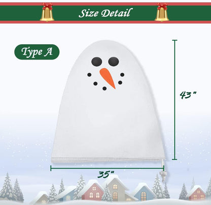 Plant Covers Freeze Protection for New Year Décor Winter Cute Potted Anti Frost Blanket Jacket with Drawstring, 43" L x 35" W (A, 2 PCS)