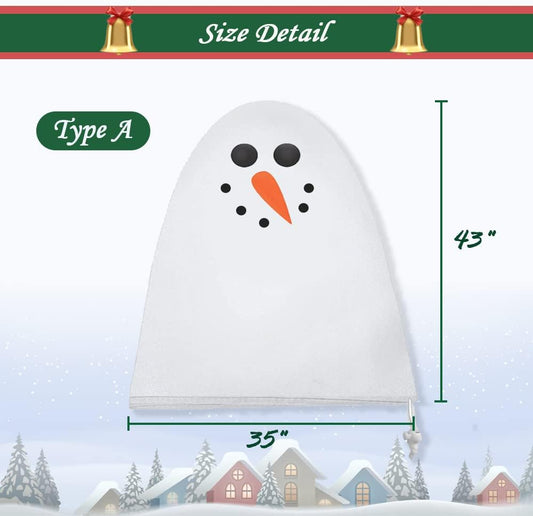 Plant Covers Freeze Protection for New Year Décor Winter Cute Potted Anti Frost Blanket Jacket with Drawstring, 43" L x 35" W (A, 2 PCS)