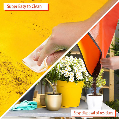 Repotting Mat for Indoor Plant Transplanting and Mess Control 27"x 27" Thickened Waterproof Potting Tray Foldable Succulent Potting Mat Portable Gardening Mat Garden Gifts for Women & Men