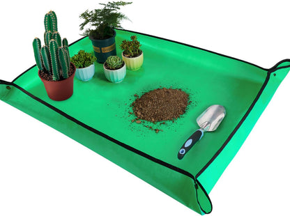 Repotting Mat for Indoor Plant Transplanting and Mess Control 27"x 27" Thickened Waterproof Potting Tray Foldable Succulent Potting Mat Portable Gardening Mat Garden Gifts for Women & Men
