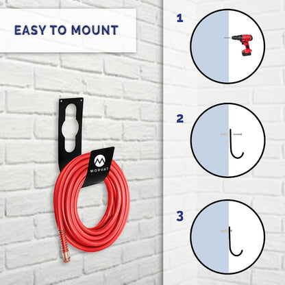 Premium 100 Ft Hose Hanger with Rust Resistant Metal, Organize Your Garden, Garage & Outdoor Storage Area, Wall Mount Holder or Hang/Hook Over Water Spigot with Included Screws