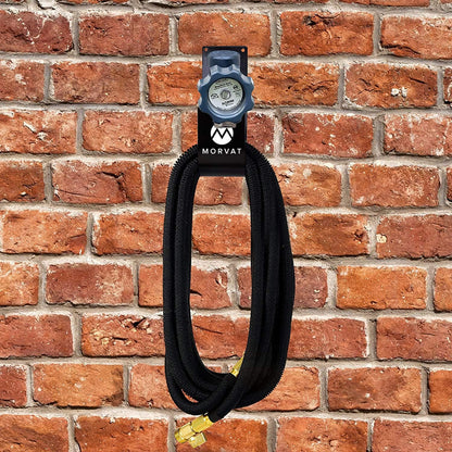 Premium 100 Ft Hose Hanger with Rust Resistant Metal, Organize Your Garden, Garage & Outdoor Storage Area, Wall Mount Holder or Hang/Hook Over Water Spigot with Included Screws