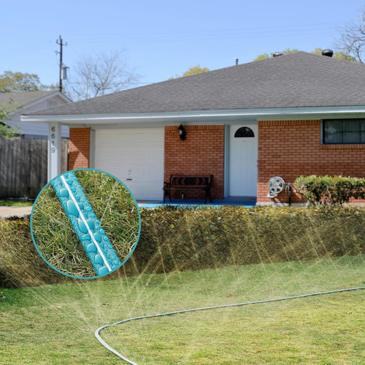 Sprinkler Soaker Hose 50 ft 2 pack for Garden Lawn Watering Hose with Hose Stakes