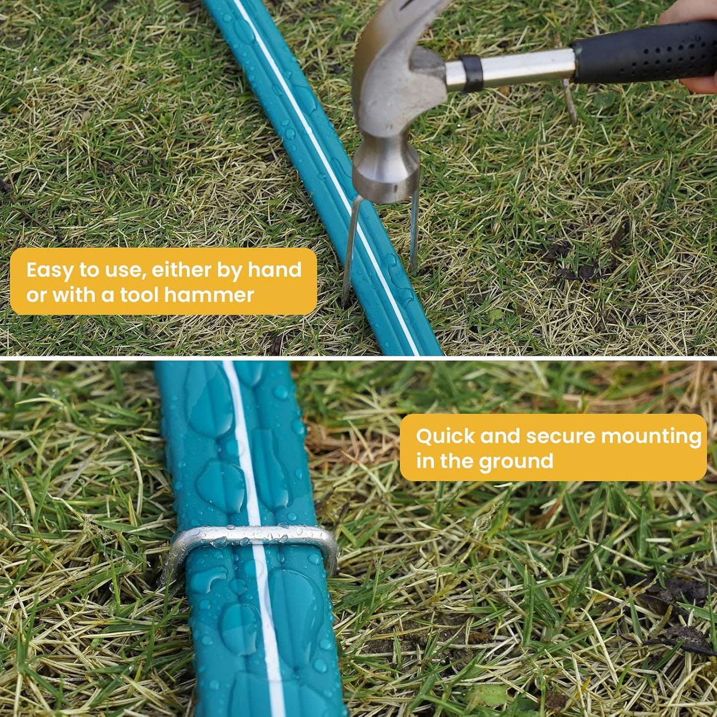Sprinkler Soaker Hose 50 ft 2 pack for Garden Lawn Watering Hose with Hose Stakes