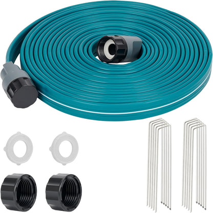 Sprinkler Soaker Hose 50 ft 2 pack for Garden Lawn Watering Hose with Hose Stakes