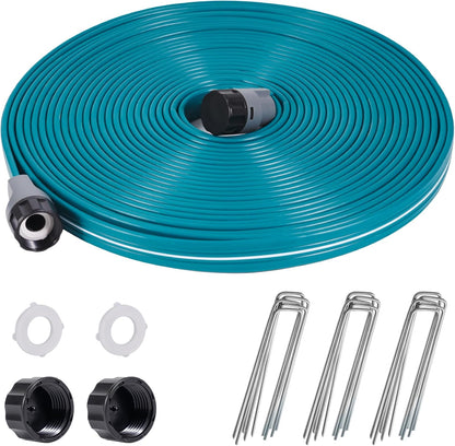 Sprinkler Soaker Hose 50 ft 2 pack for Garden Lawn Watering Hose with Hose Stakes