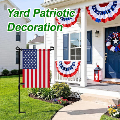 Garden Flag Stand,Premium Garden Flag Holder Pole Metal Powder-Coated Weather-Proof Paint with Graden Flag Clip and Spring Stoppers Without Flag Garden Decorations