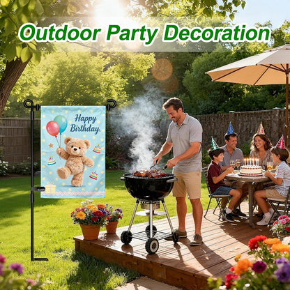Garden Flag Stand,Premium Garden Flag Holder Pole Metal Powder-Coated Weather-Proof Paint with Graden Flag Clip and Spring Stoppers Without Flag Garden Decorations