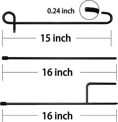 Garden Flag Stand,Premium Garden Flag Holder Pole Metal Powder-Coated Weather-Proof Paint with Graden Flag Clip and Spring Stoppers Without Flag Garden Decorations