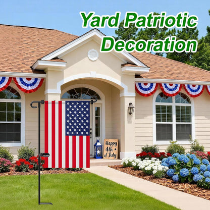 Garden Flag Stand,Premium Garden Flag Holder Pole Metal Powder-Coated Weather-Proof Paint with Graden Flag Clip and Spring Stoppers Without Flag Garden Decorations
