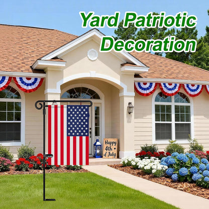 Garden Flag Stand,Premium Garden Flag Holder Pole Metal Powder-Coated Weather-Proof Paint with Graden Flag Clip and Spring Stoppers Without Flag Garden Decorations