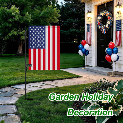 Garden Flag Stand,Premium Garden Flag Holder Pole Metal Powder-Coated Weather-Proof Paint with Graden Flag Clip and Spring Stoppers Without Flag Garden Decorations