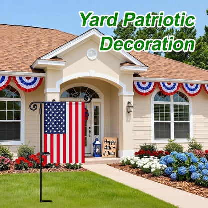 Garden Flag Stand,Premium Garden Flag Holder Pole Metal Powder-Coated Weather-Proof Paint with Graden Flag Clip and Spring Stoppers Without Flag Garden Decorations