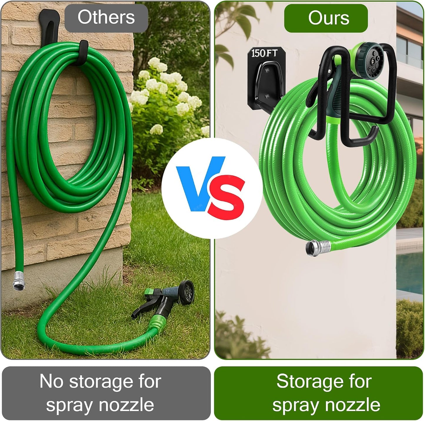 Garden Hose Holder Wall Mount Water Hose Holders for Outside