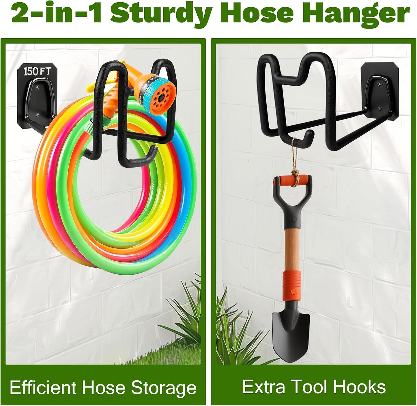 Garden Hose Holder Wall Mount Water Hose Holders for Outside
