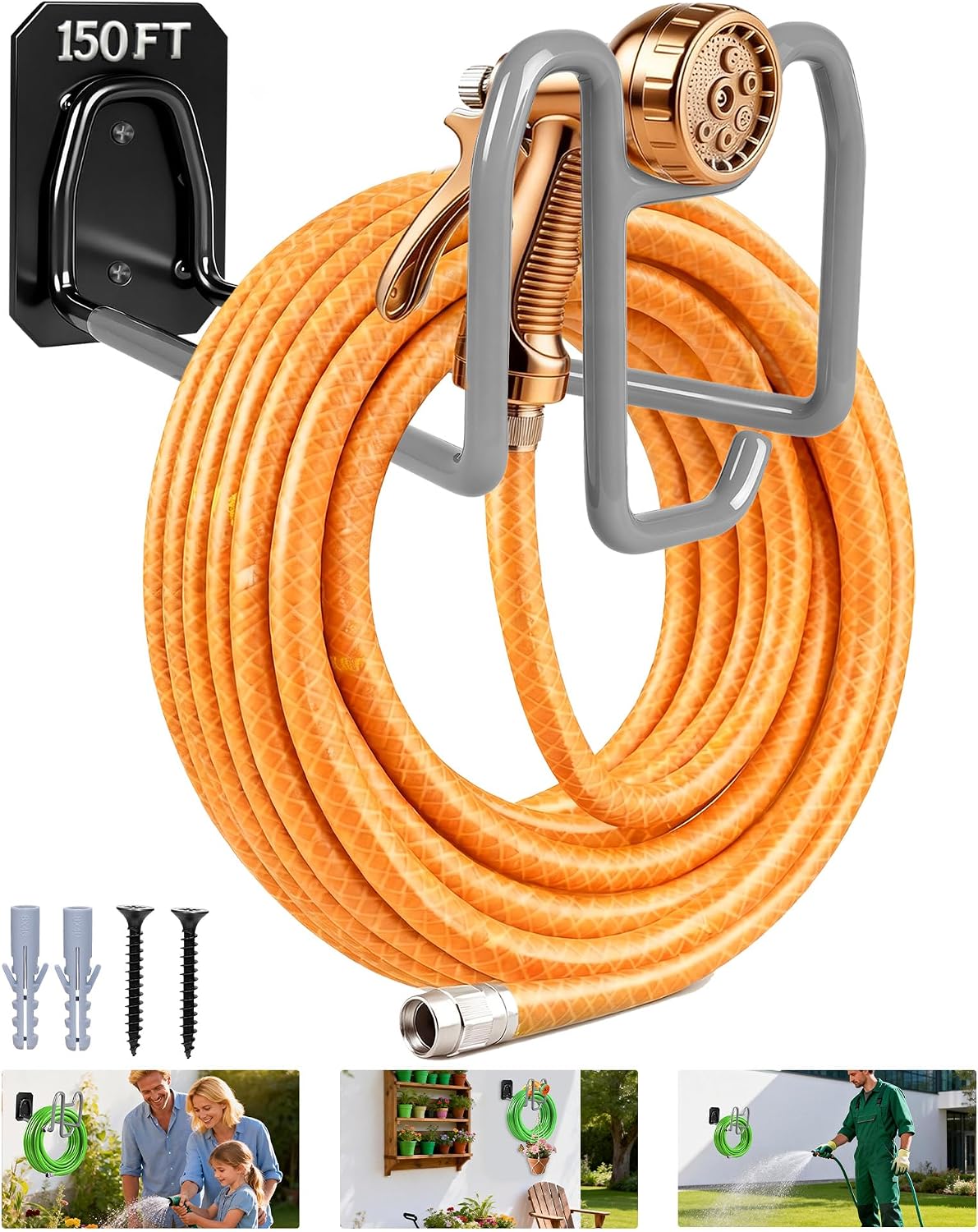 Garden Hose Holder Wall Mount Water Hose Holders for Outside
