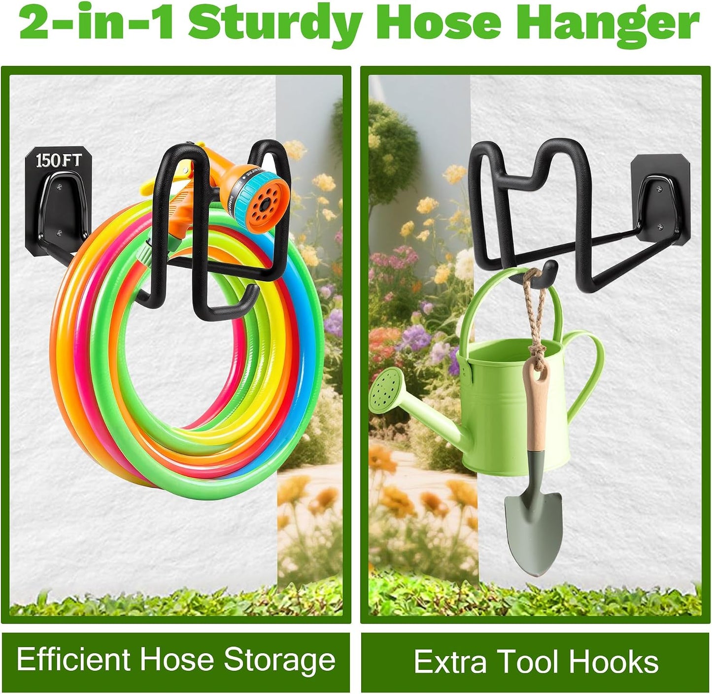 Garden Hose Holder Wall Mount Water Hose Holders for Outside