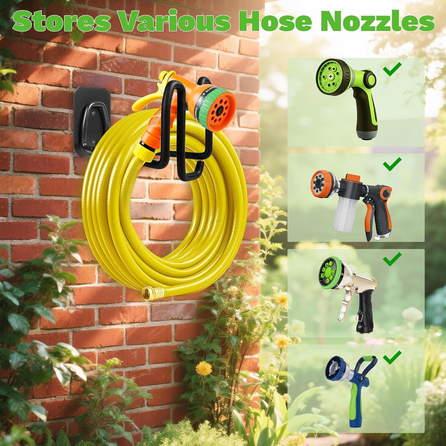 Garden Hose Holder Wall Mount Water Hose Holders for Outside