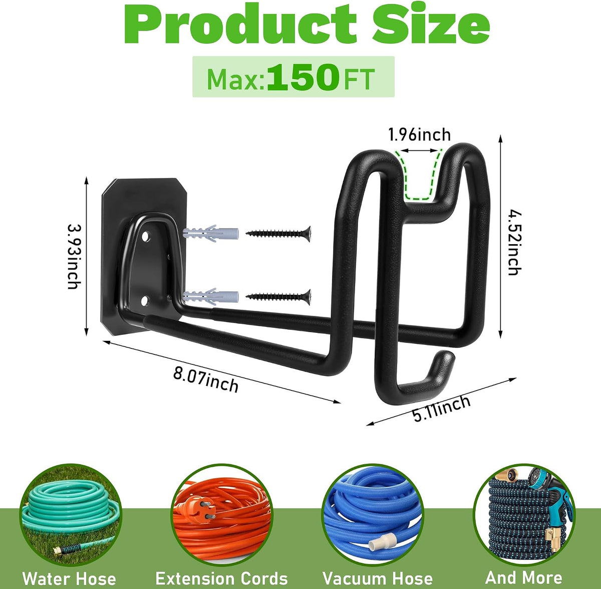 Garden Hose Holder Wall Mount Water Hose Holders for Outside