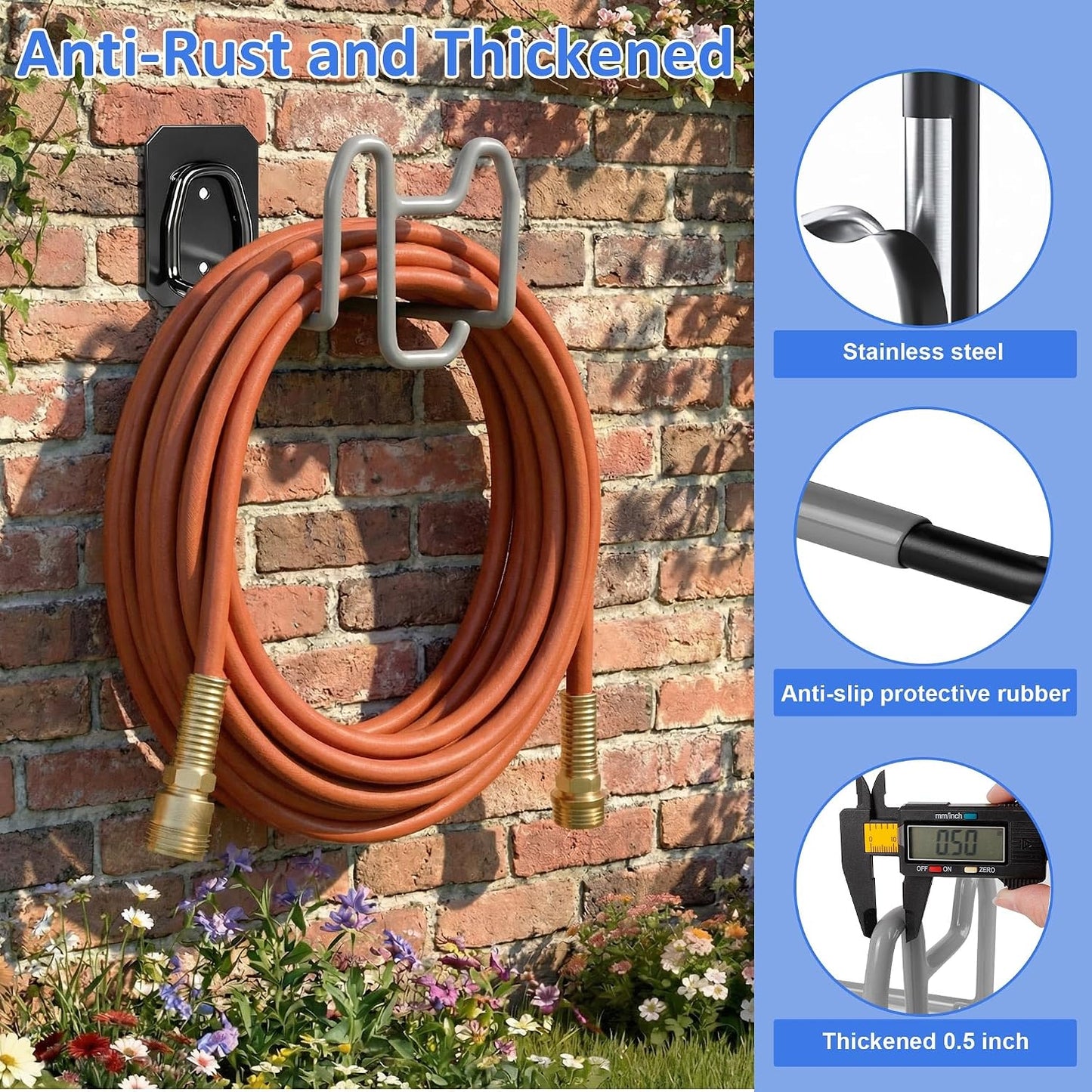 Garden Hose Holder Wall Mount Water Hose Holders for Outside
