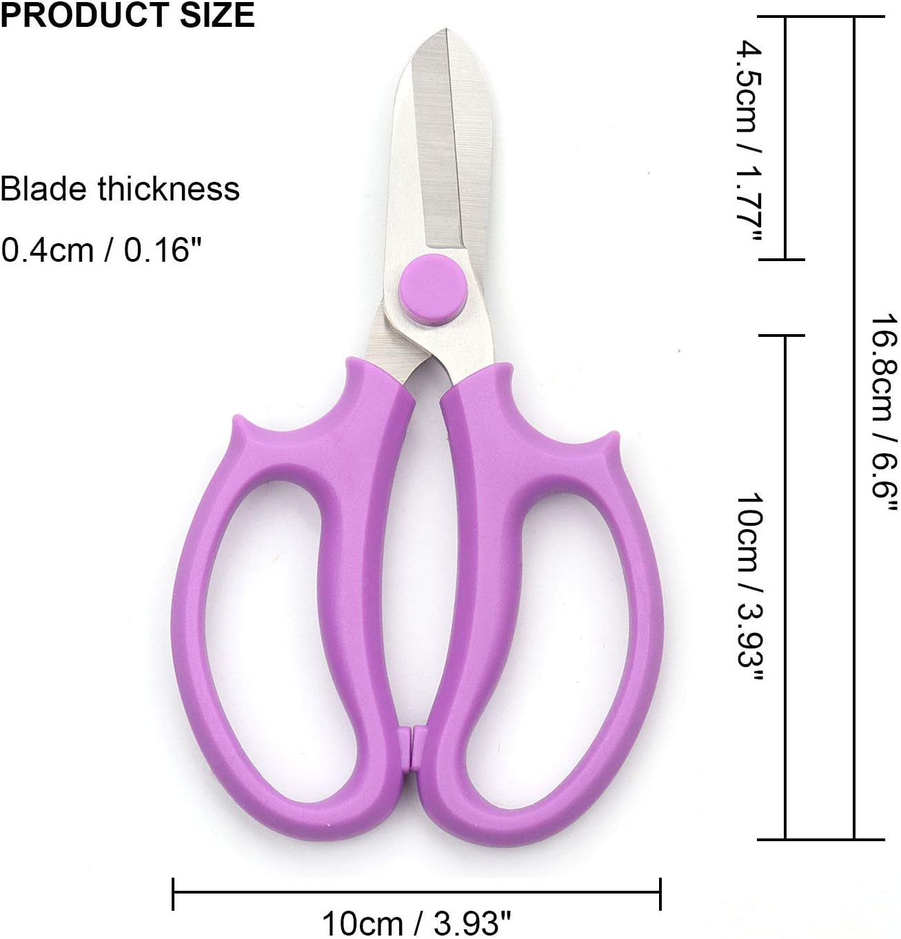 Garden Pruning Shears Scissors with Comfort Grip Handle, Premium Steel Professional Floral Scissors, Perfect for Arranging Flowers, Pruning, Trimming Plants, Gardening Tool (Purple)