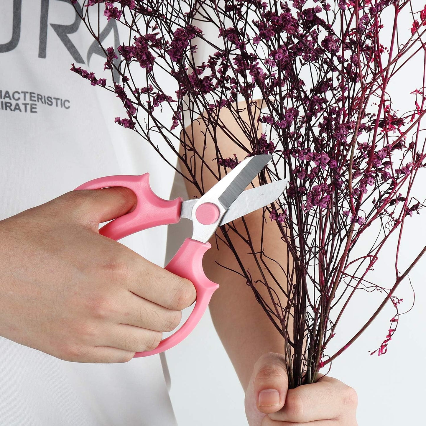 Garden Pruning Shears Scissors with Comfort Grip Handle, Premium Steel Professional Floral Scissors, Perfect for Arranging Flowers, Pruning, Trimming Plants, Gardening Tool (Purple)